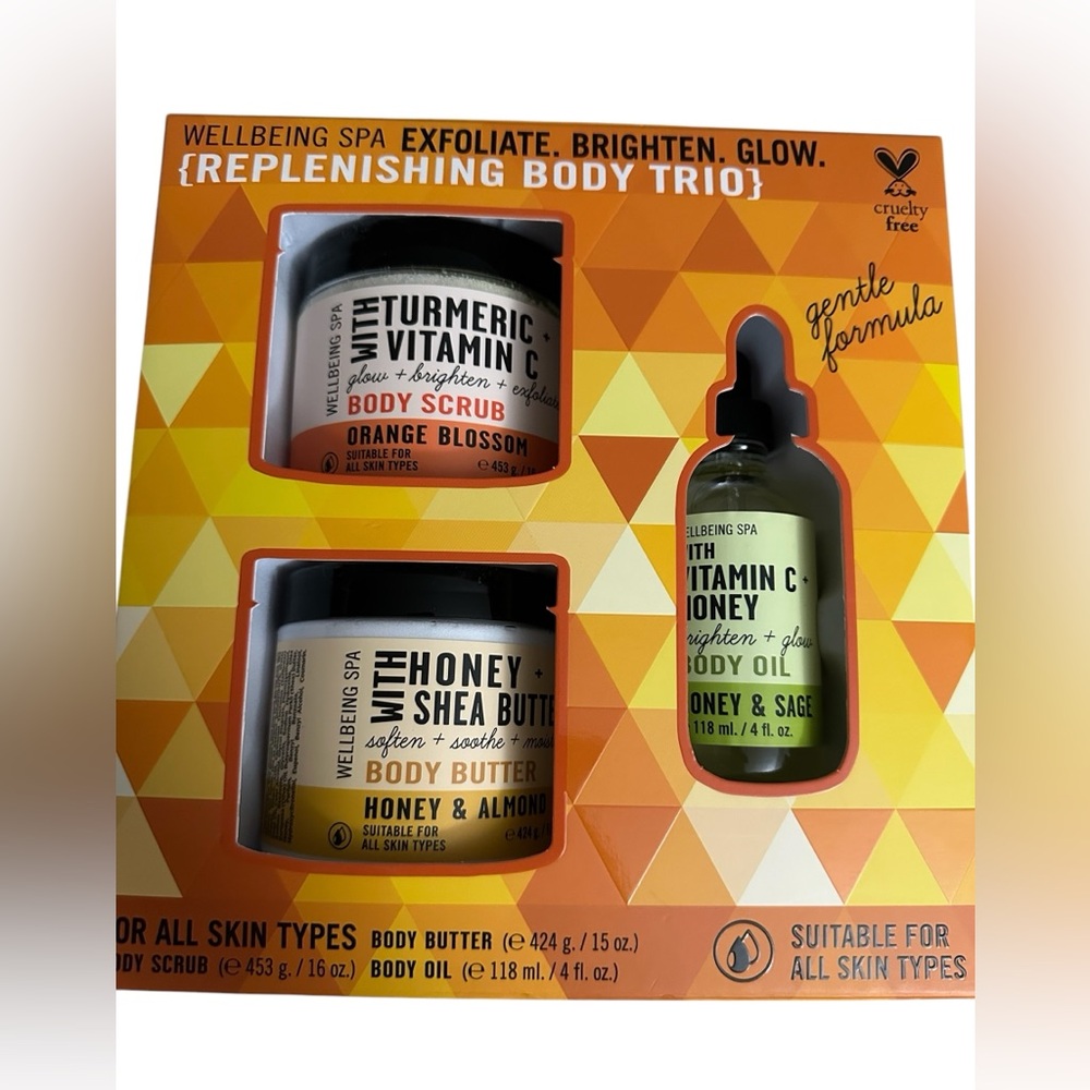 Wellbeing Spa Body Replenishing Body Trio Body Scrub, Body Oil & Body Butter Set